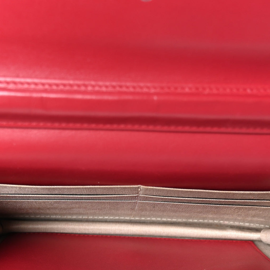 Patent Quilted Brilliant Wallet On Chain WOC Red