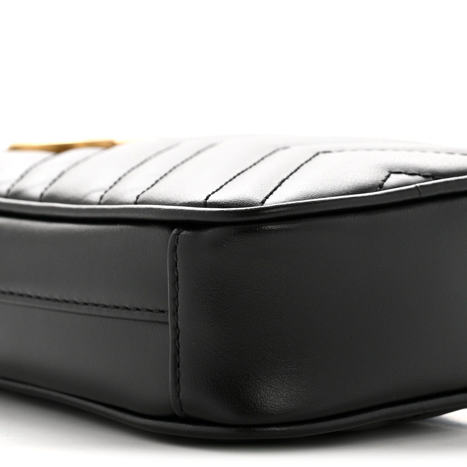 Calfskin Matelasse Mini GG Marmont Crossbody Bag Black