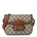 GG Supreme Monogram Duomo Lux Horsebit 1955 Soft Small Shoulder Bag Beige Ebony Sundial
