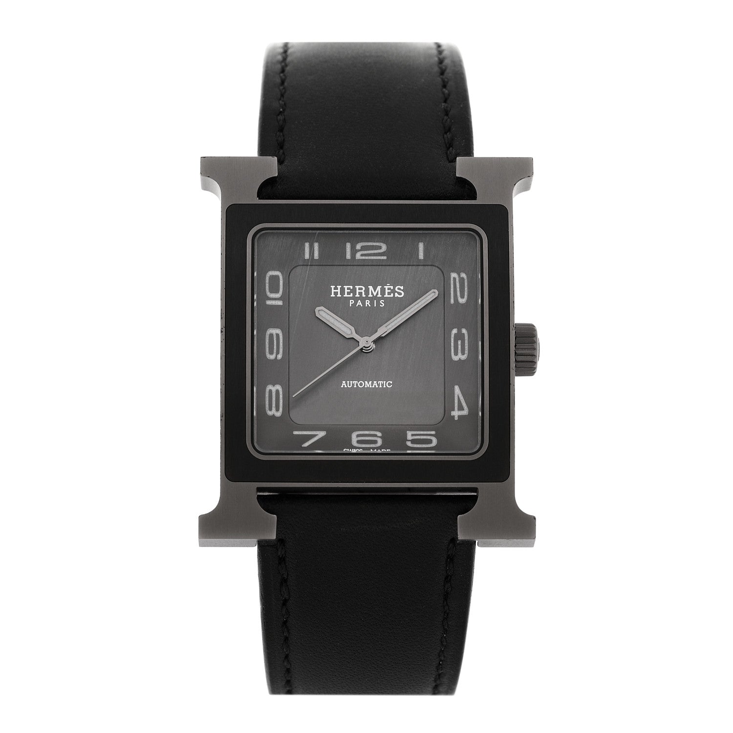 Titanium Barenia 30mm Heure H Hour Quartz Watch Noir