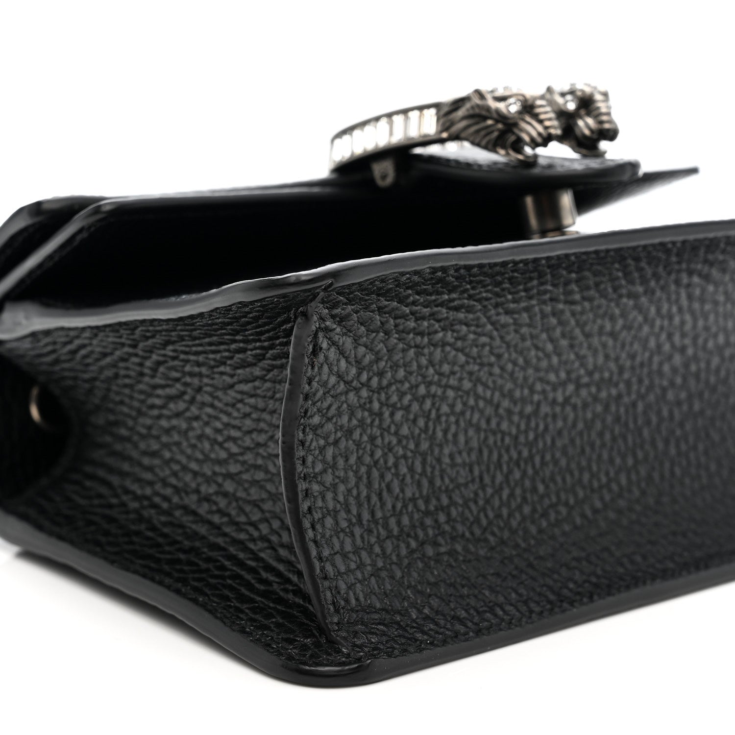 Dollar Calfskin Crystal Mini Dionysus Top Handle Bag Black Crystal