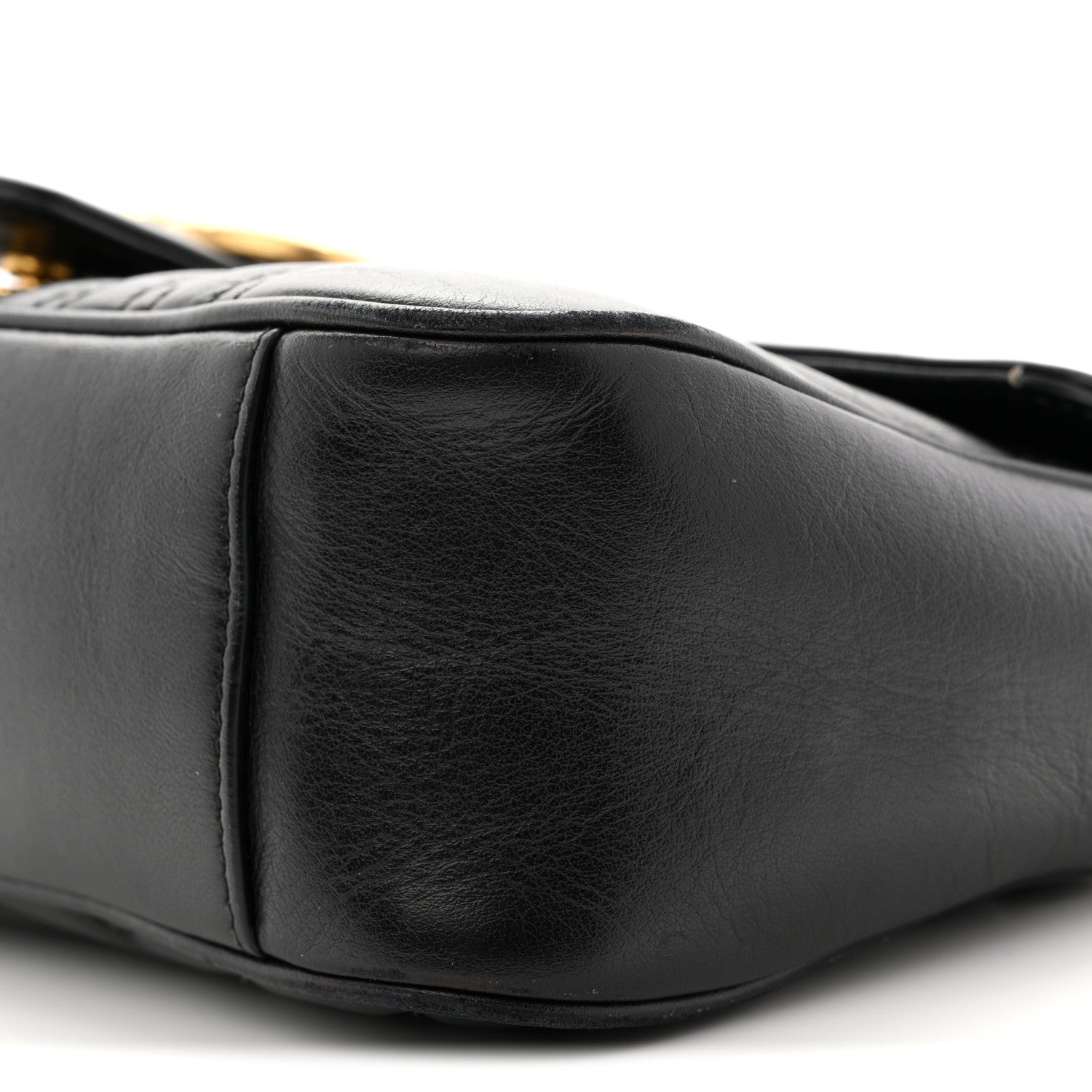 Calfskin Matelasse Small GG Marmont Shoulder Bag Black