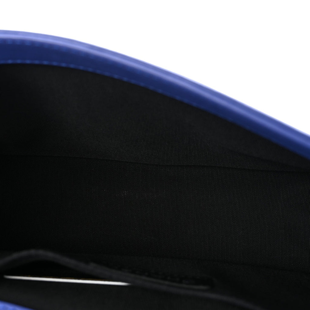 Calfskin Quilted Medium Boy Flap Blue