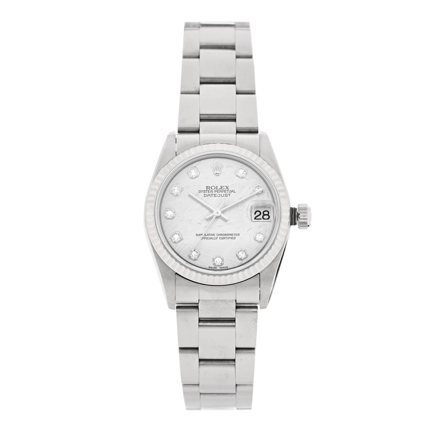 Stainless Steel 18K White Gold Diamond Meteorite 31mm Oyster Perpetual Datejust Watch 78274