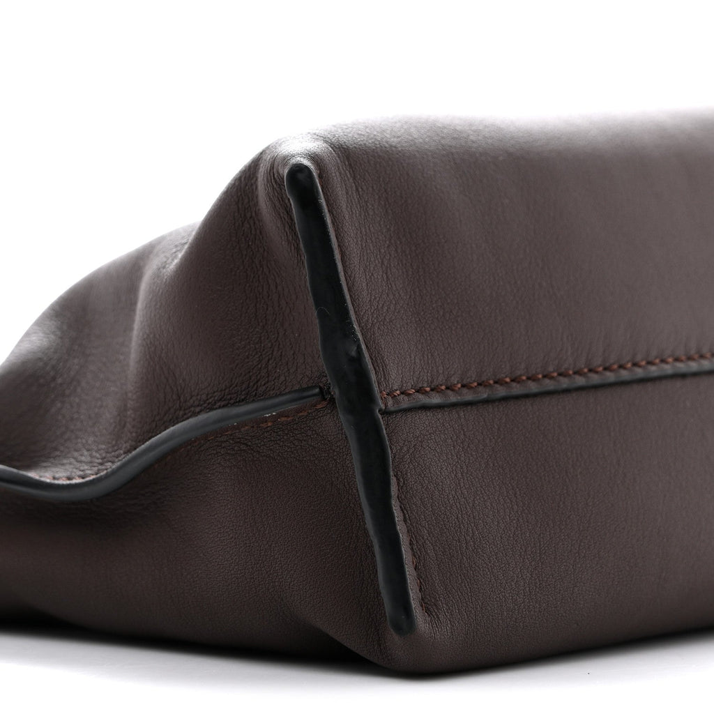 Calfskin Mini Flamenco Knot Clutch Chocolate