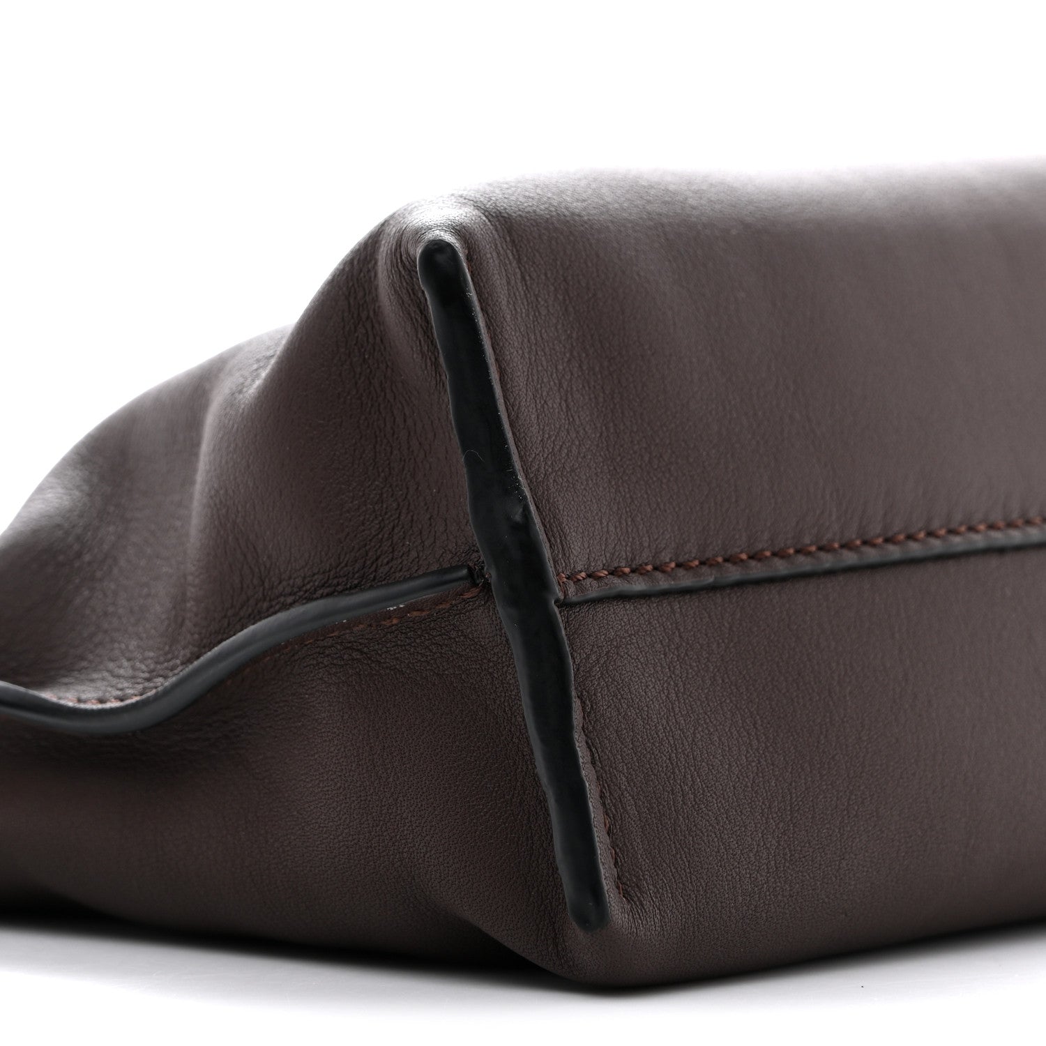 Calfskin Mini Flamenco Knot Clutch Chocolate