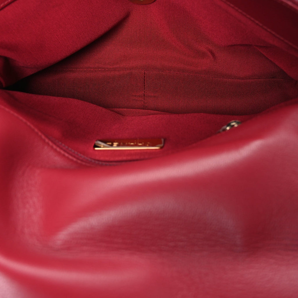 Lambskin Quilted Large Chanel 19 Flap Red