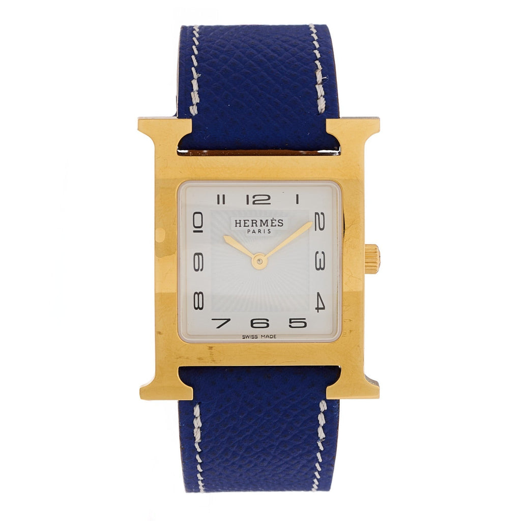 Stainless Steel Epsom 26mm Heure H Hour Quartz Watch Bleu Electrique