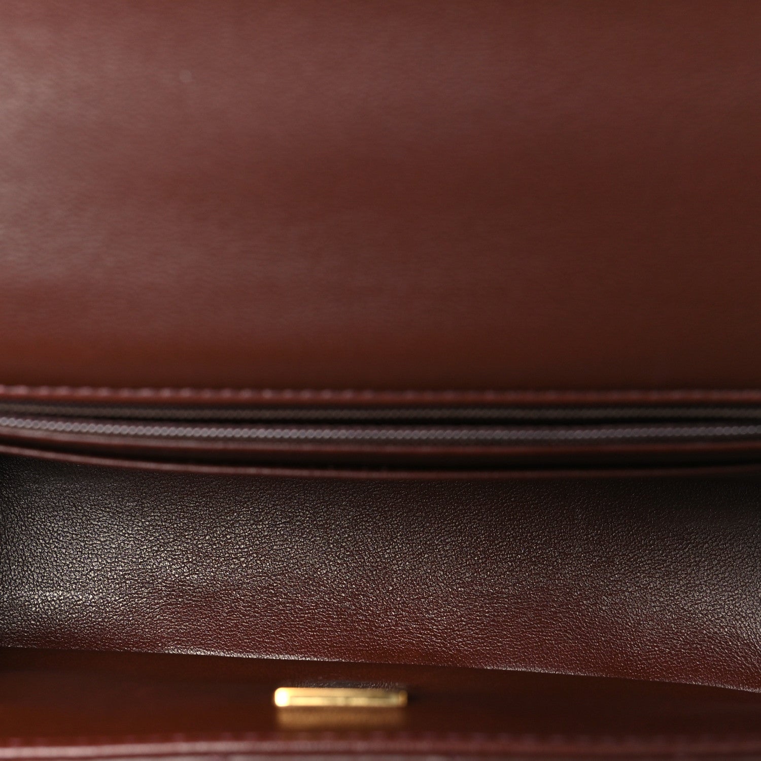 Lambskin Quilted Mini Top Handle Rectangular Flap Dark Brown