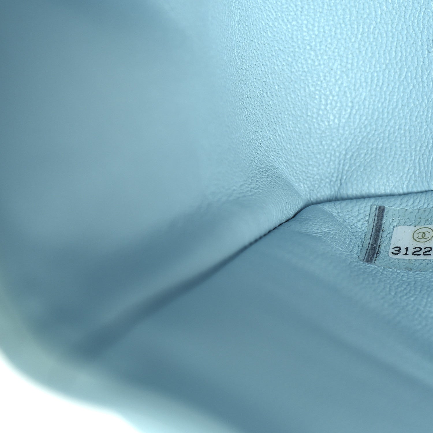 Lambskin Quilted Medium Double Flap Light Blue