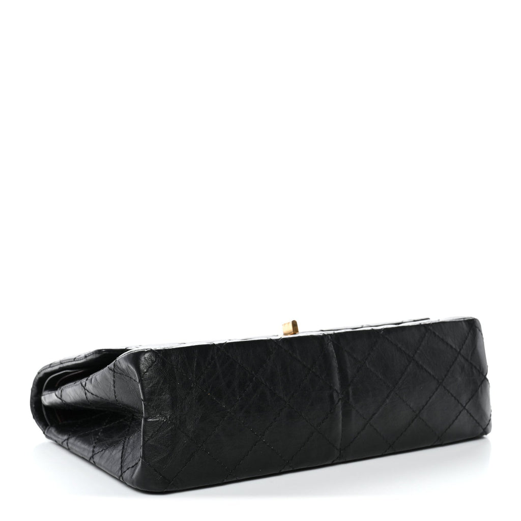 Aged Calfskin Quilted 2.55 Reissue 226 Flap Black