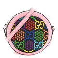 GG Supreme Monogram Psychedelic Round Shoulder Bag Black Multicolor Sugar Pink
