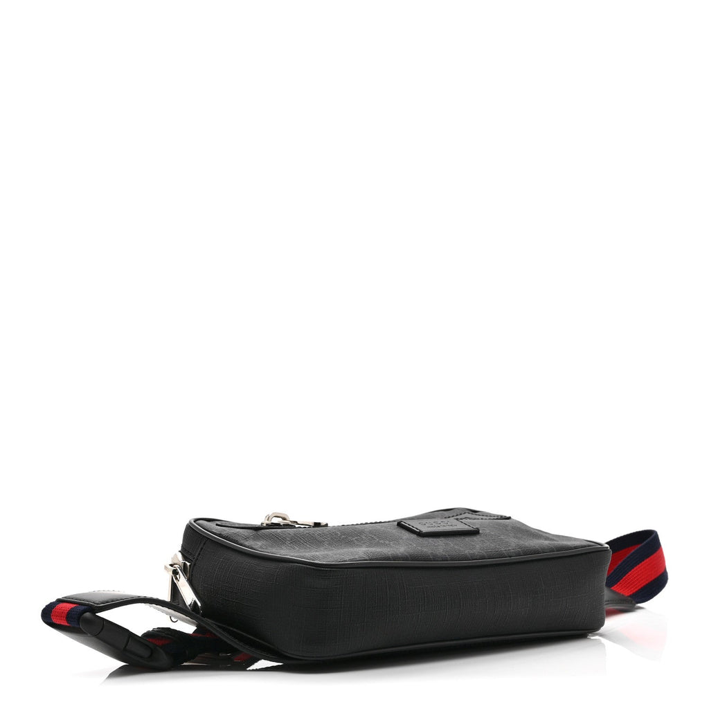 Soft GG Supreme Monogram Web Belt Bag Black Grey