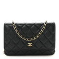 Caviar Quilted Wallet On Chain WOC Black