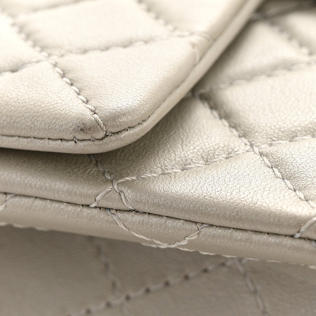 Metallic Goatskin Quilted 2.55 Reissue Mini Flap Silver