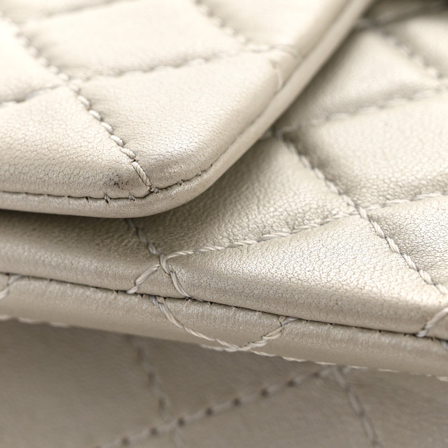 Metallic Goatskin Quilted 2.55 Reissue Mini Flap Silver