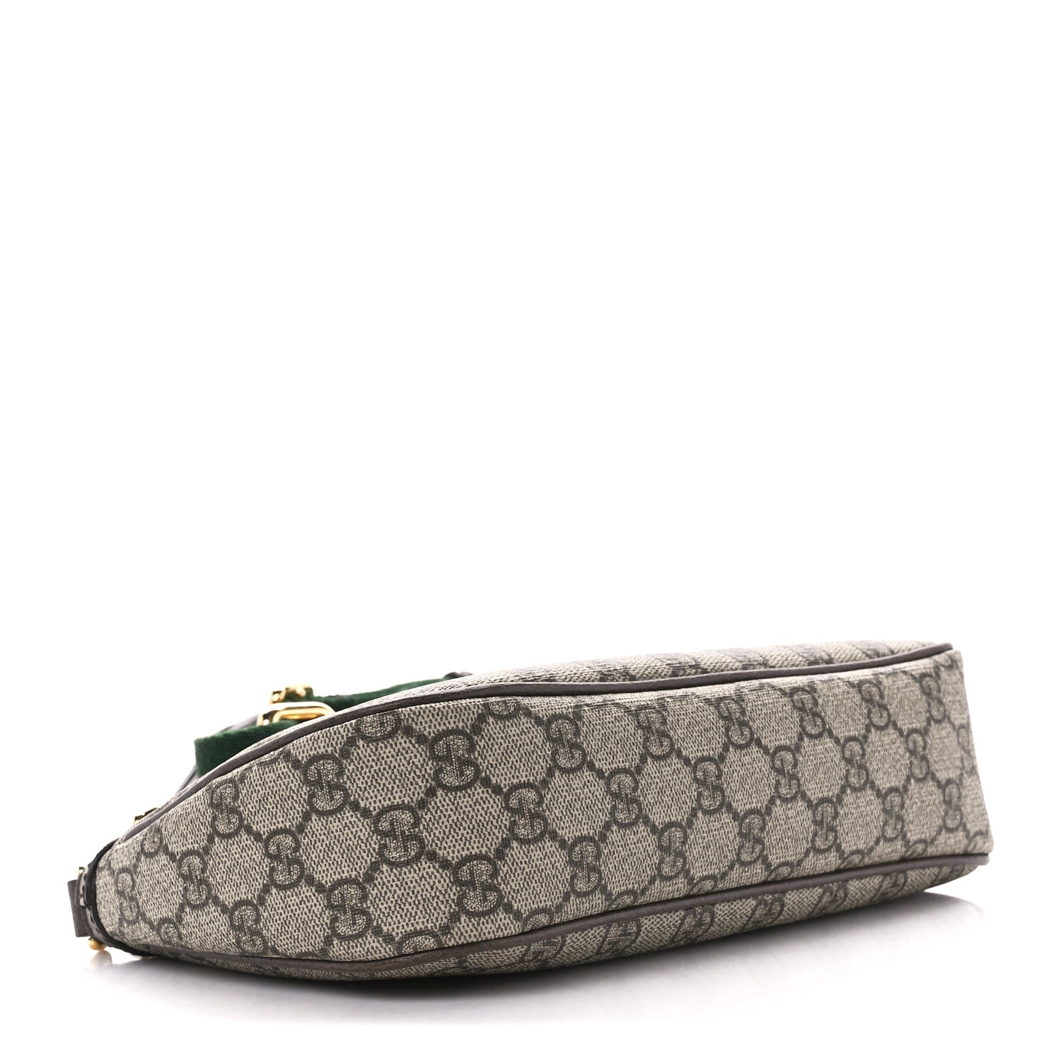 GG Supreme Monogram Textured Dollar Calfskin Web Small Ophidia GG Handbag Beige Ebony New Acero
