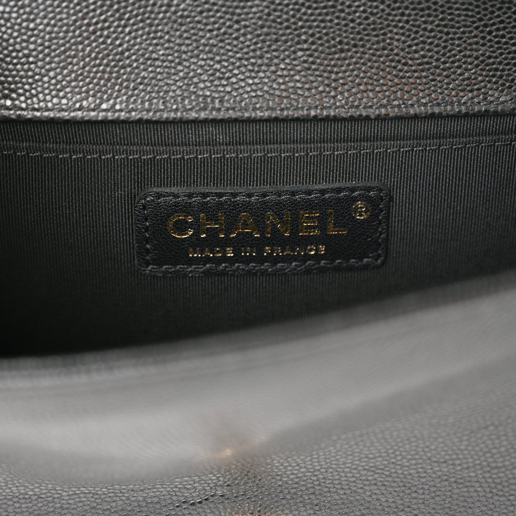 Caviar Quilted Small Boy Flap Black