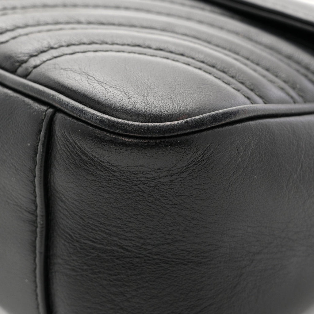 Calfskin Matelasse Small GG Marmont Shoulder Bag Black