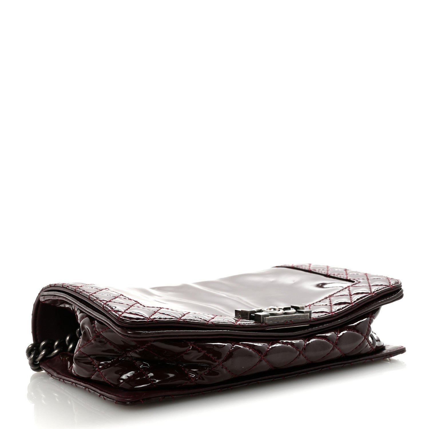 Patent New Medium Boy Reverso Flap Burgundy