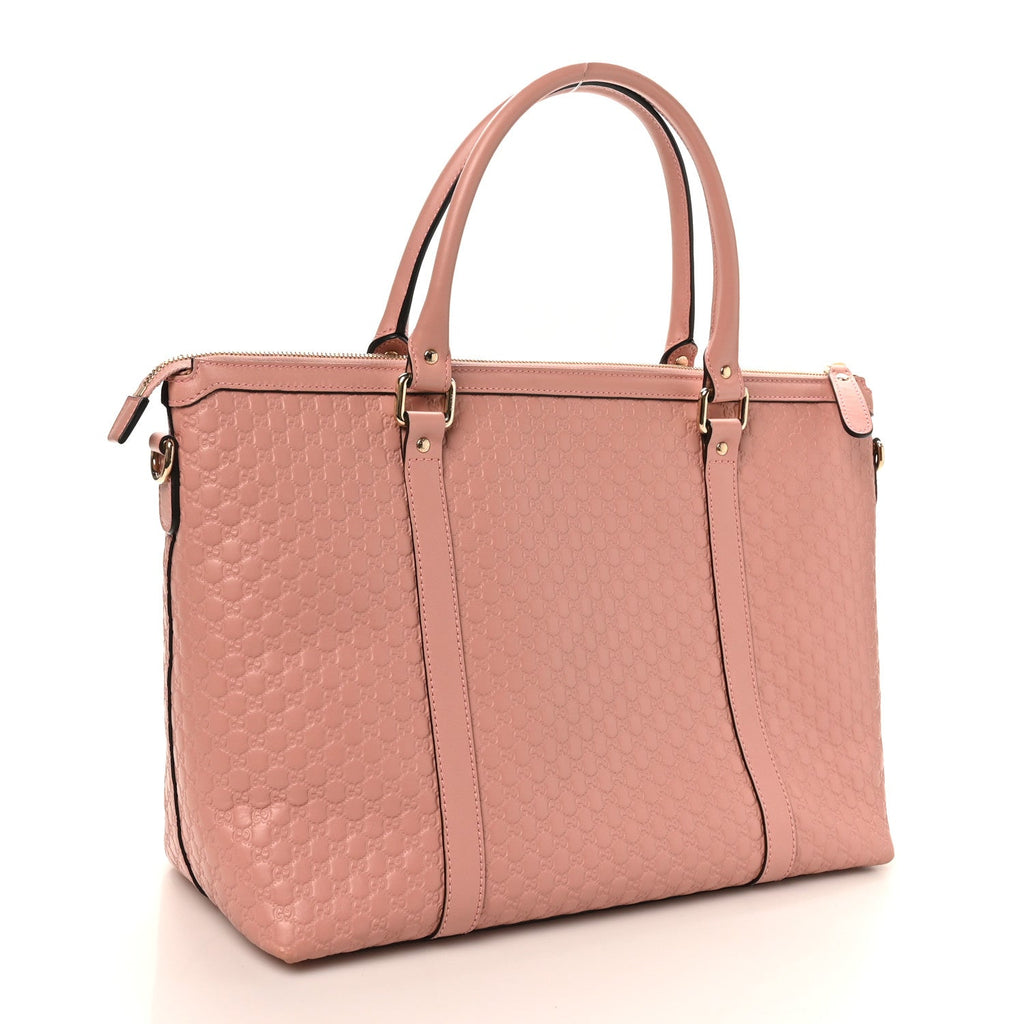 Soft Microguccissima Medium Zippered Satchel Soft Pink