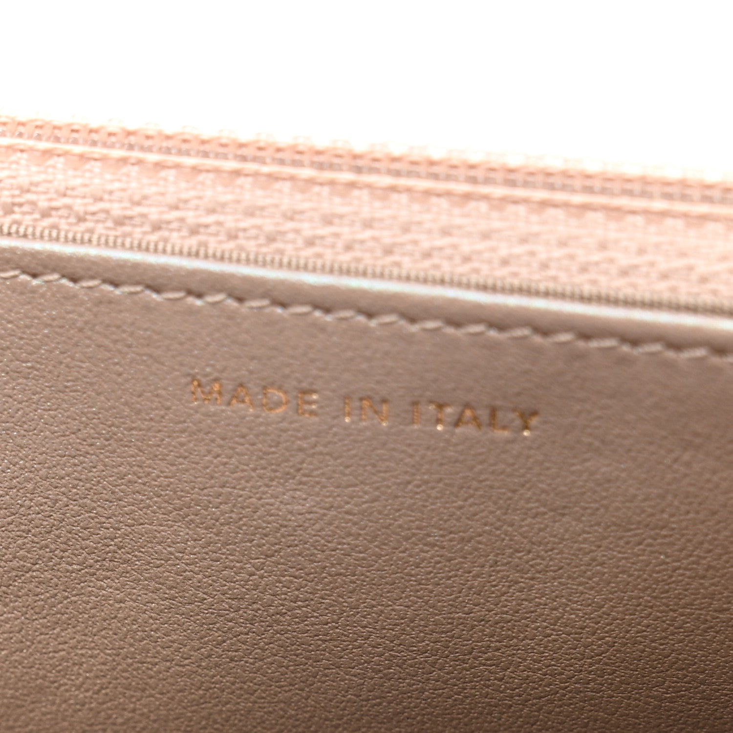Iridescent Caviar Quilted Wallet on Chain WOC Beige