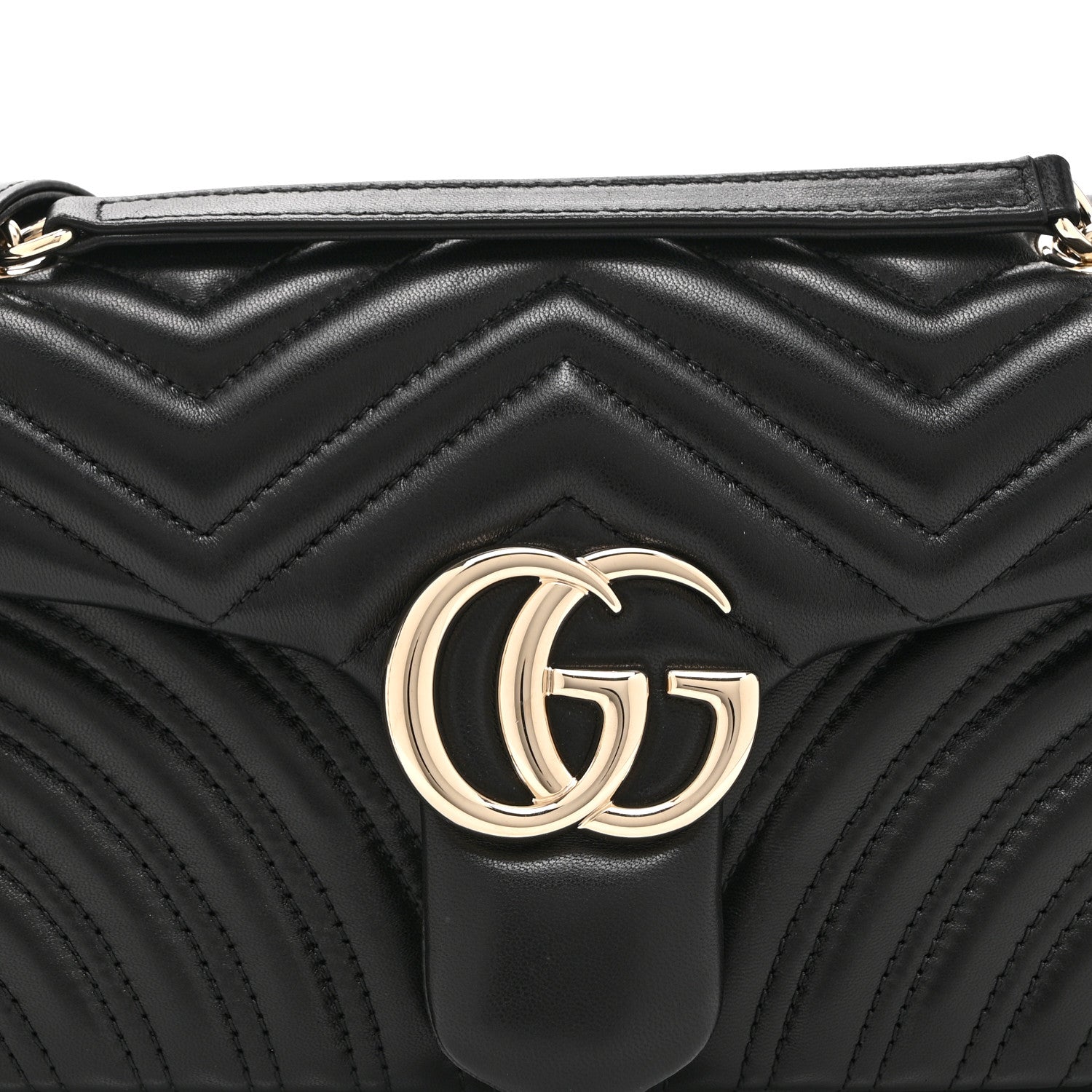 Lambskin Matelasse Medium GG Marmont Shoulder Bag Black