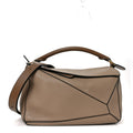 Grained Calfskin Medium Puzzle Bag Sand Mink