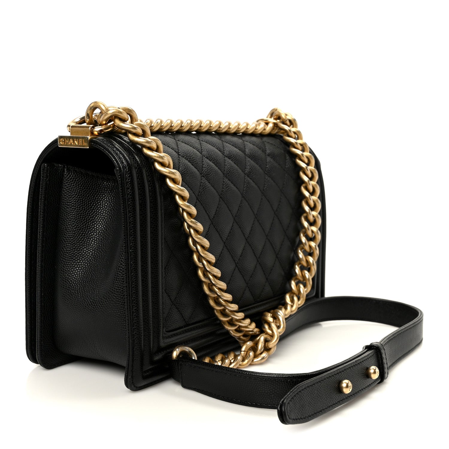 Caviar Quilted Medium Boy Flap Black