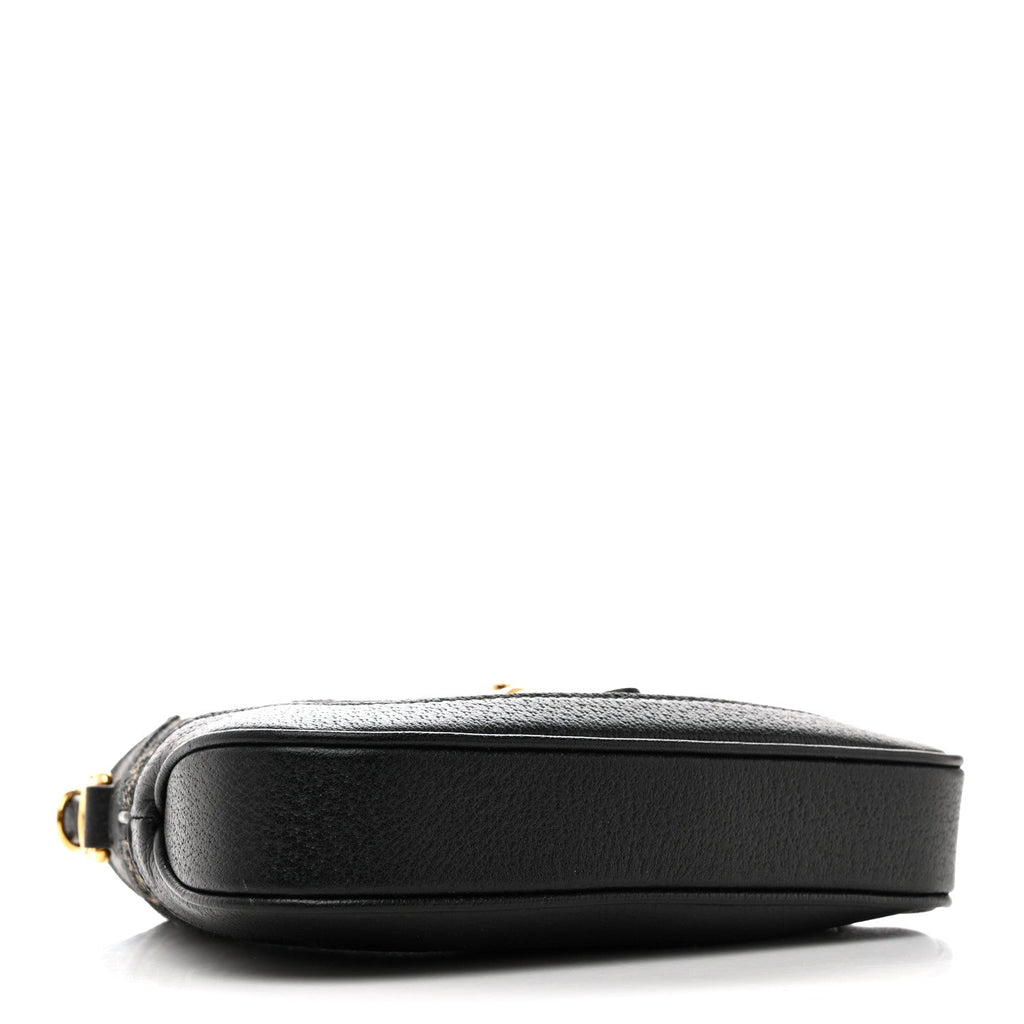 Jacquard Black Denim GG Monogram Textured Dollar Calfskin Mini Jackie 1961 Hobo Black Ivory