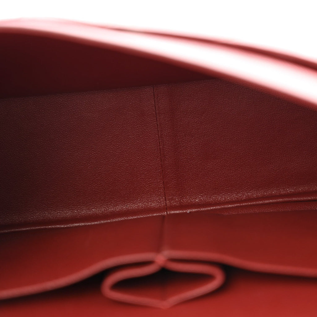 Caviar Quilted Jumbo Double Flap Dark Red