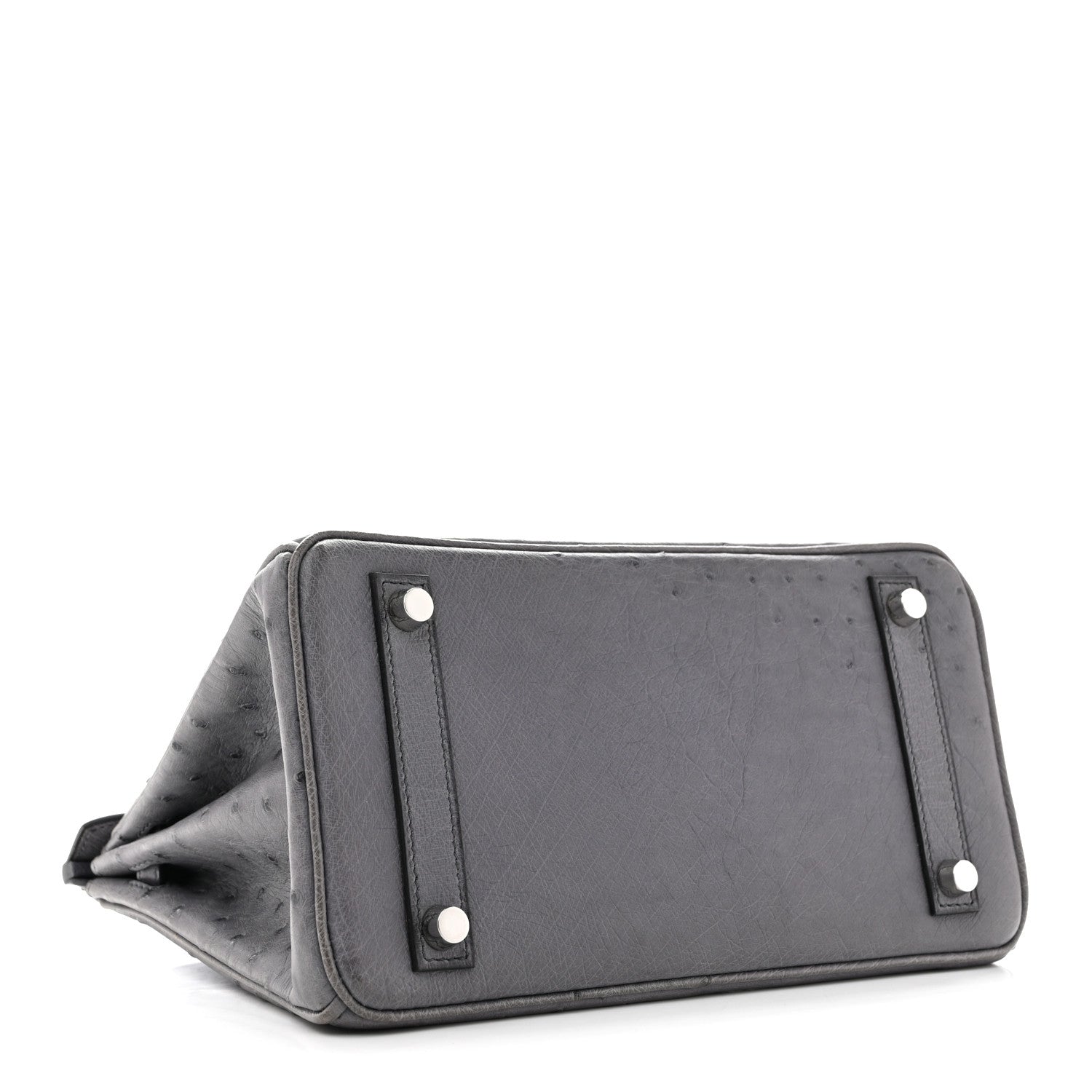 Ostrich Birkin 25 Gris Agate