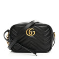 Calfskin Matelasse Mini GG Marmont Chain Shoulder Bag Black