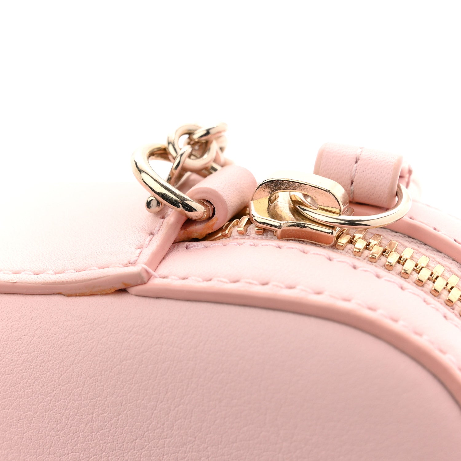 Dollar Calfskin Enamel Super Mini GG Marmont Chain Shoulder Bag Light Pink Blue