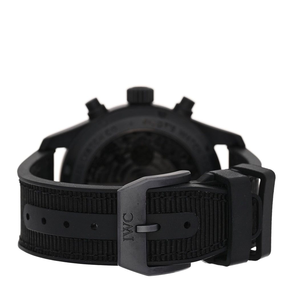Ceramic Titanium Textile 41mm Pilot Top Gun Chronograph Automatic Watch Black IW388106