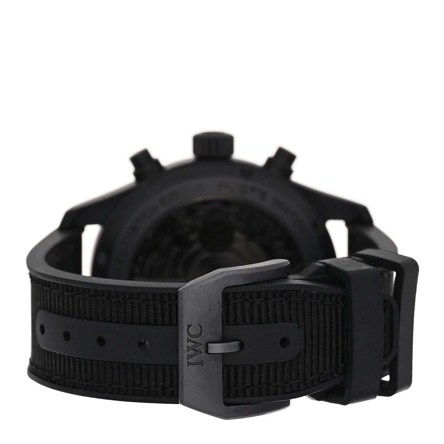 Ceramic Titanium Textile 41mm Pilot Top Gun Chronograph Automatic Watch Black IW388106
