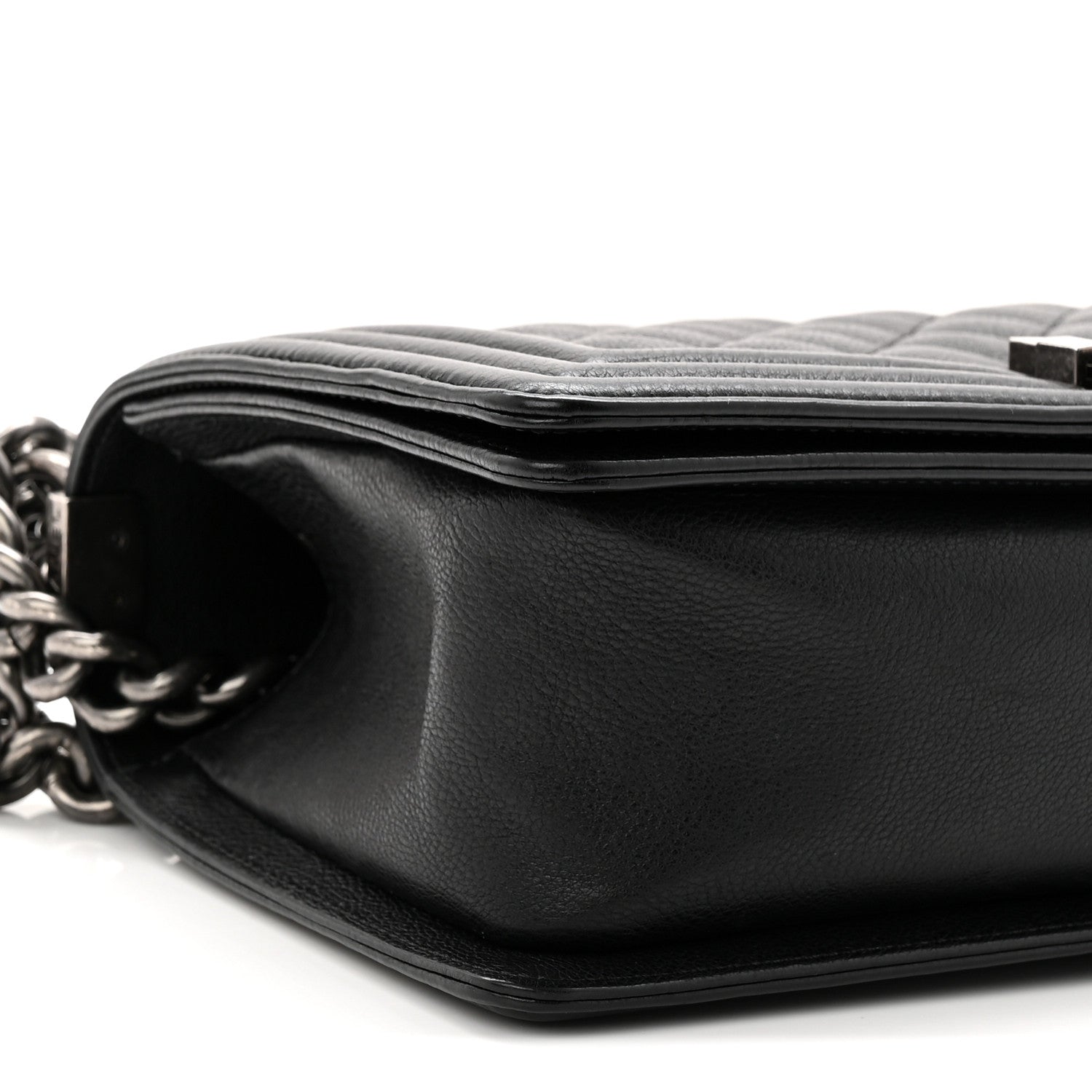 Grained Calfskin Quilted Medium Boy Flap Black