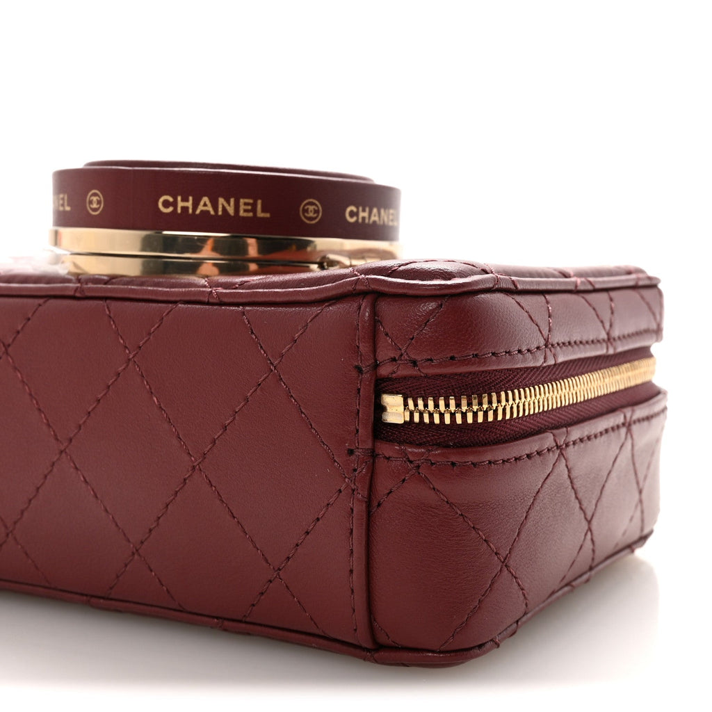 Lambskin Quilted Coco Click Bag Burgundy