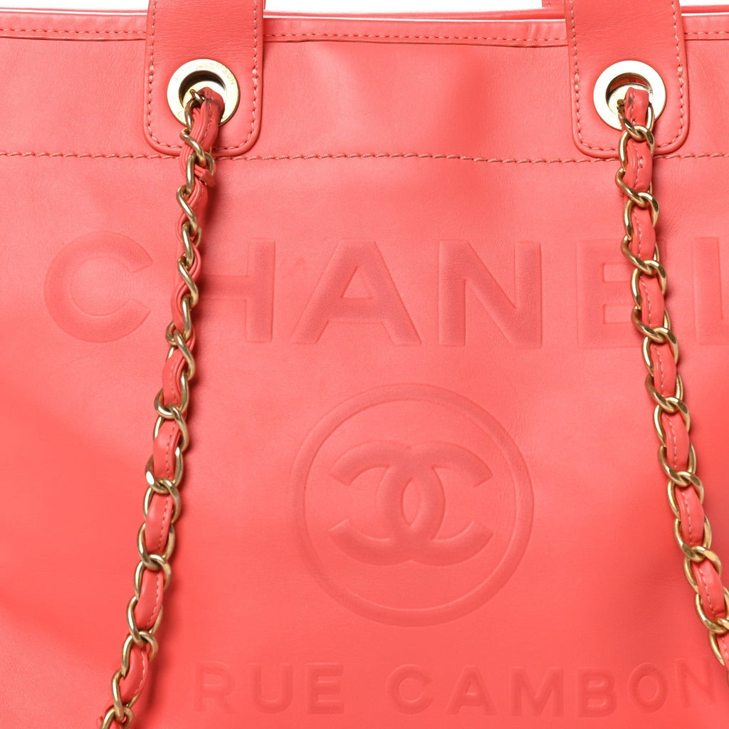 Calfskin Medium Deauville Tote Pink
