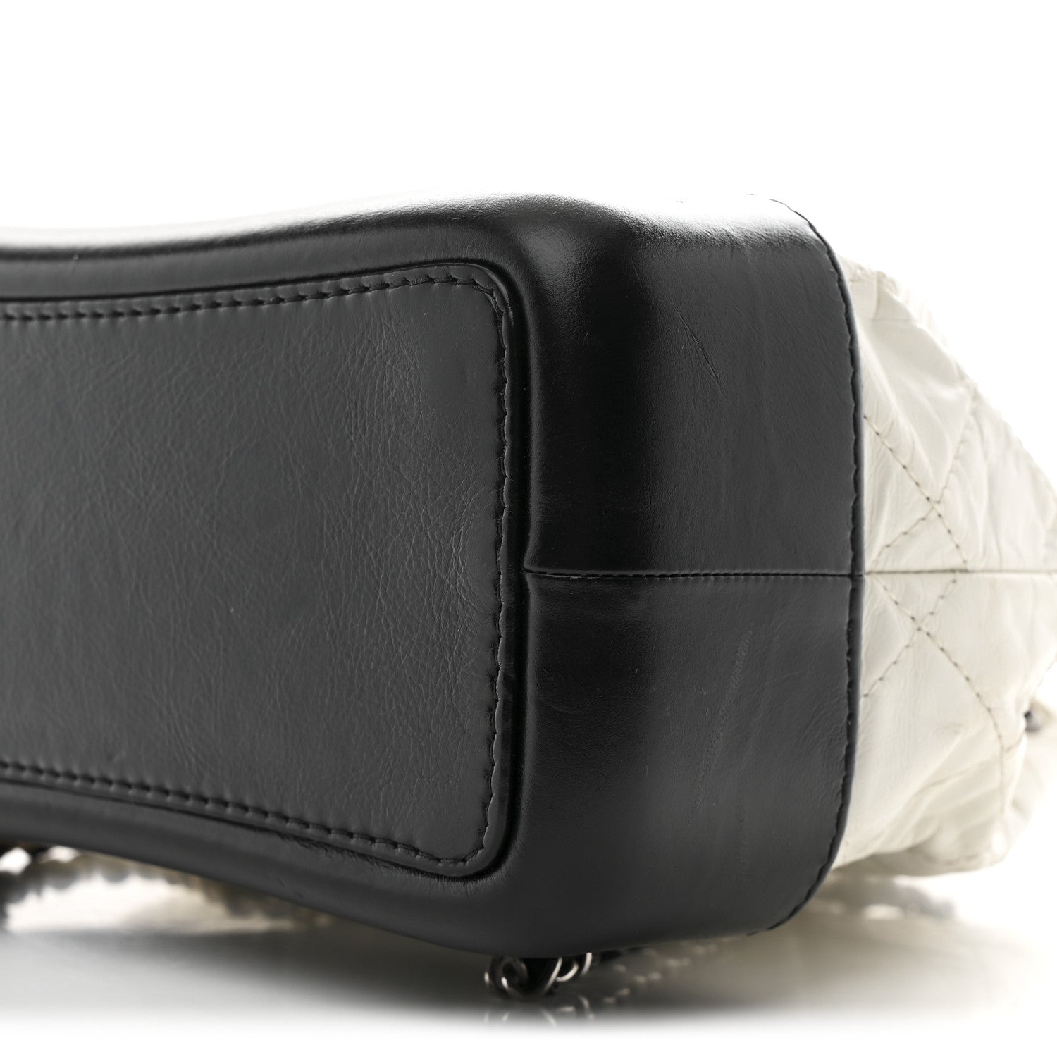 Aged Calfskin Quilted Small Gabrielle Backpack Black White