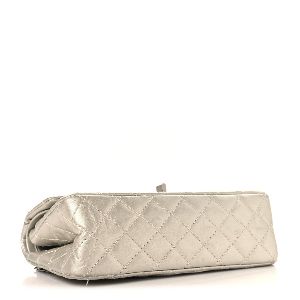 Metallic Lambskin Quilted 2.55 Reissue 225 Flap Silver
