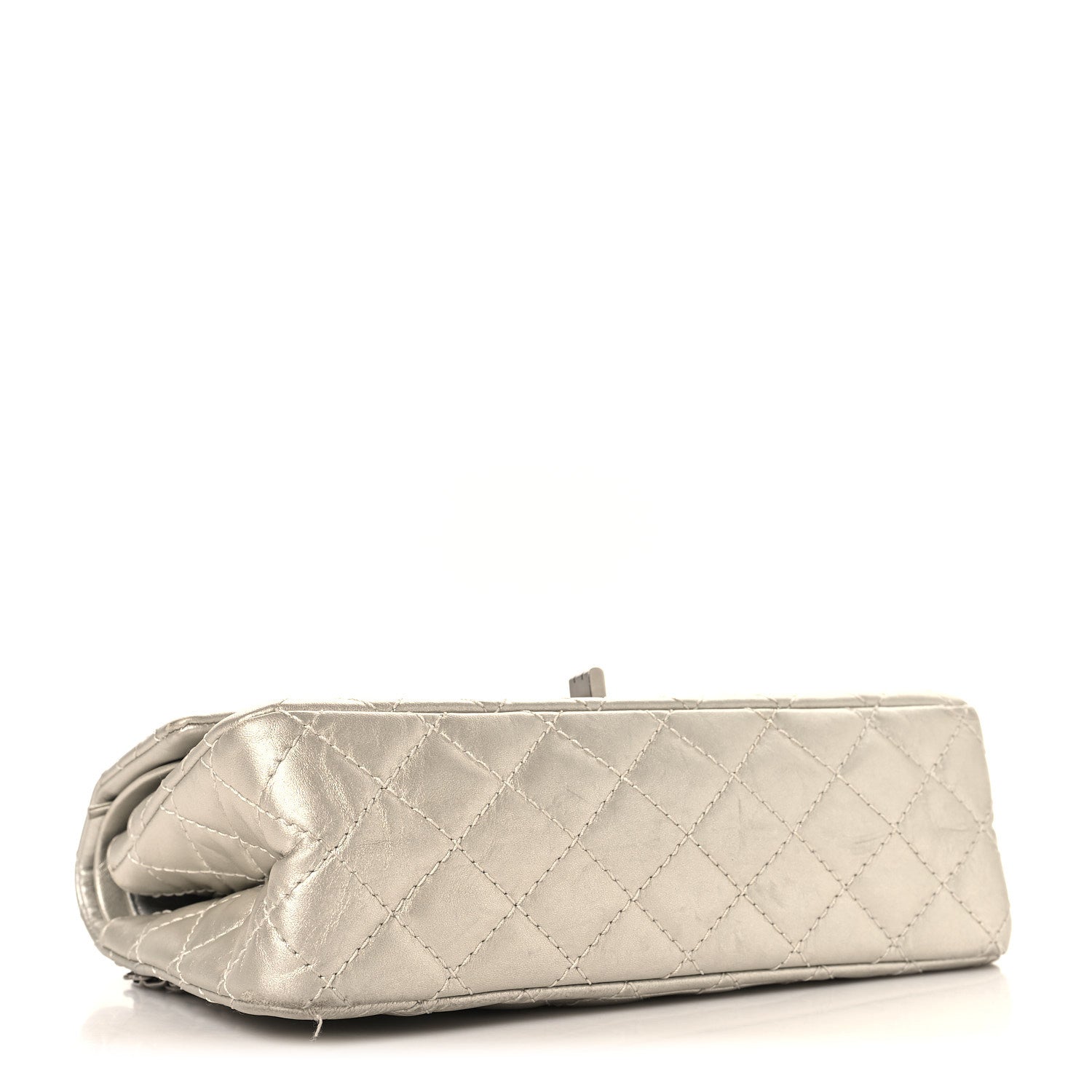 Metallic Lambskin Quilted 2.55 Reissue 225 Flap Silver