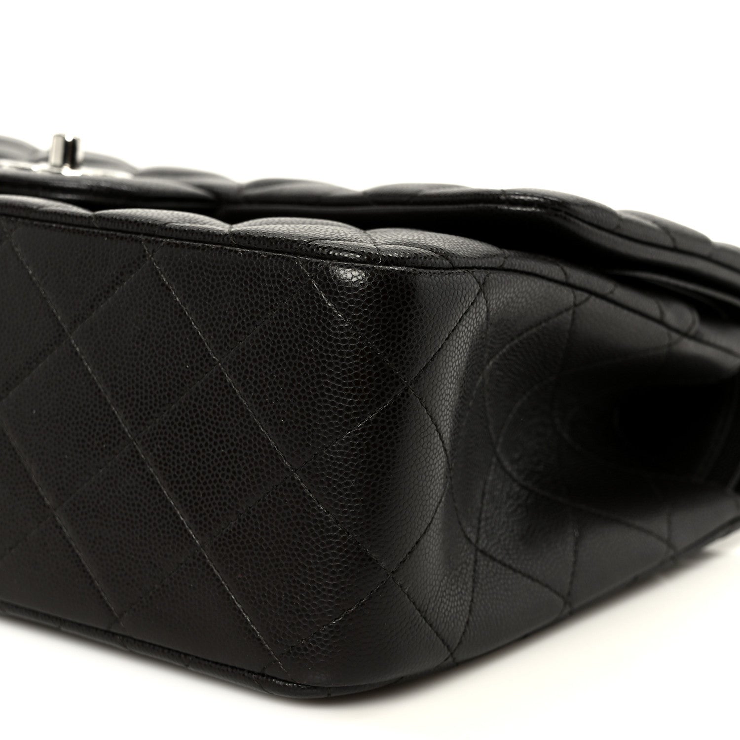 Caviar Quilted Jumbo Double Flap Dark Brown