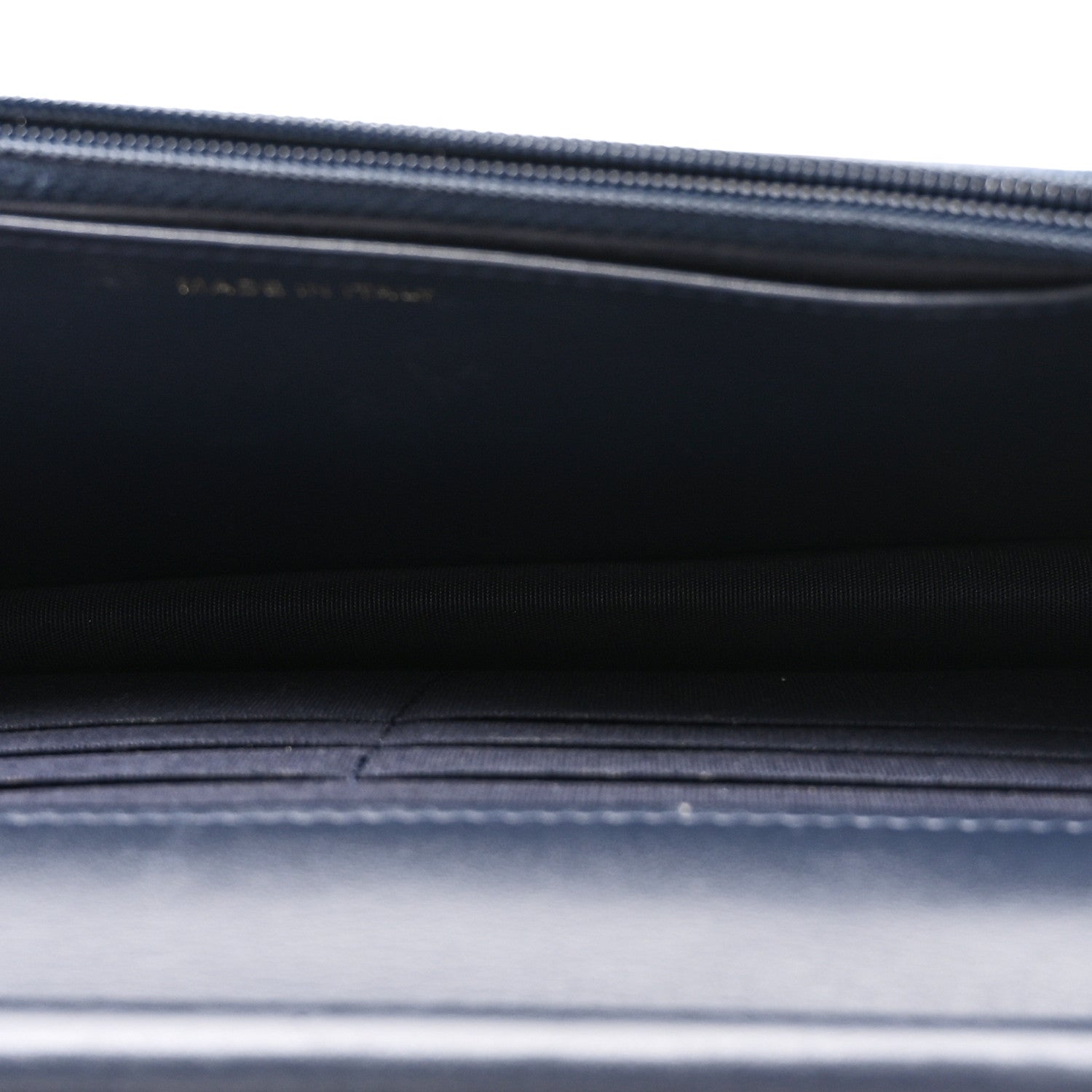 Lambskin Quilted Wallet On Chain WOC Navy
