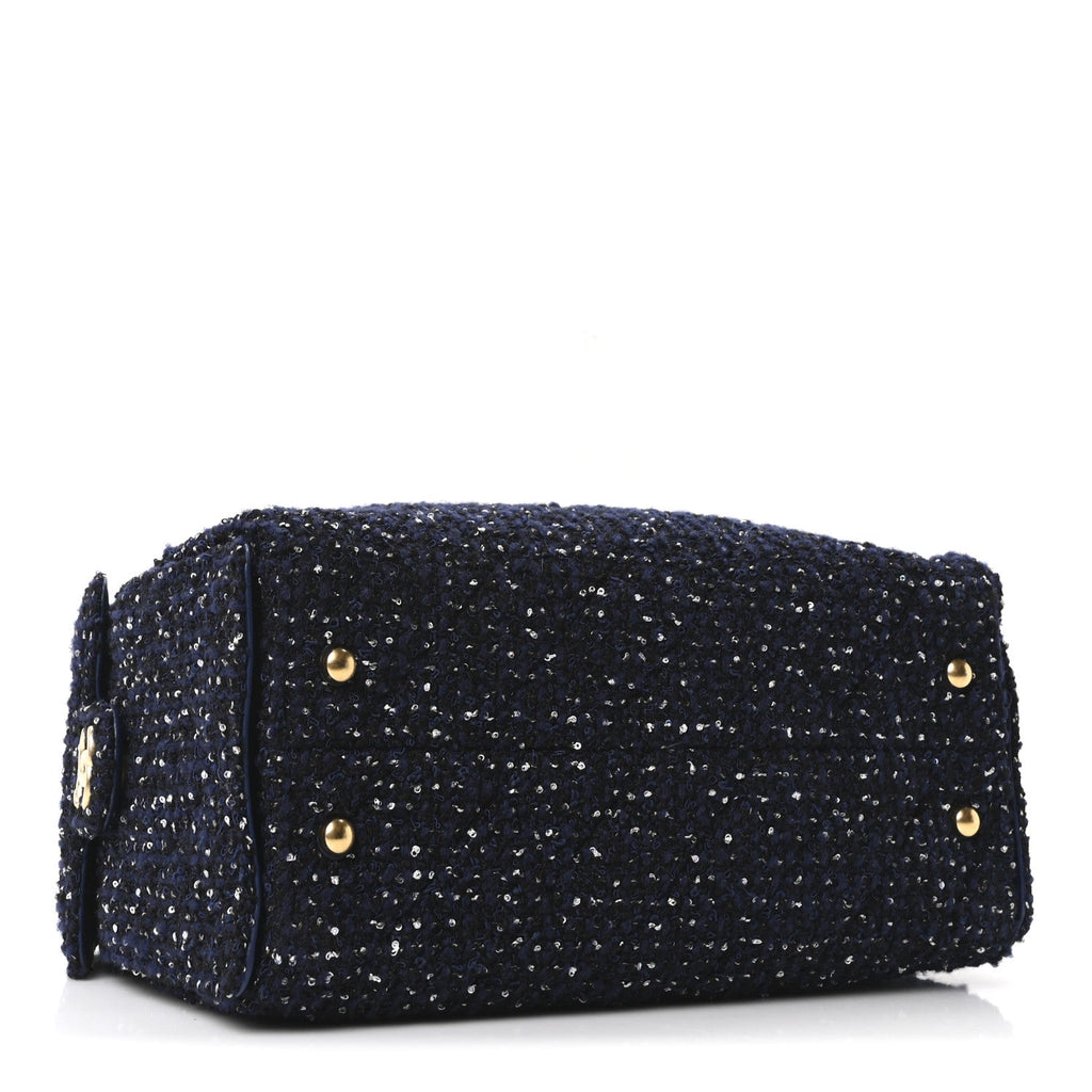 Tweed Quilted Small Chanel 25 Handbag Blue
