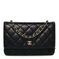 Caviar Quilted Wallet On Chain WOC Black