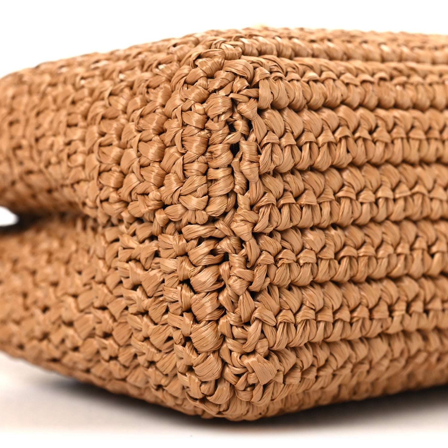Braided Raffia Nano Kelly Flap Bag Dark Beige