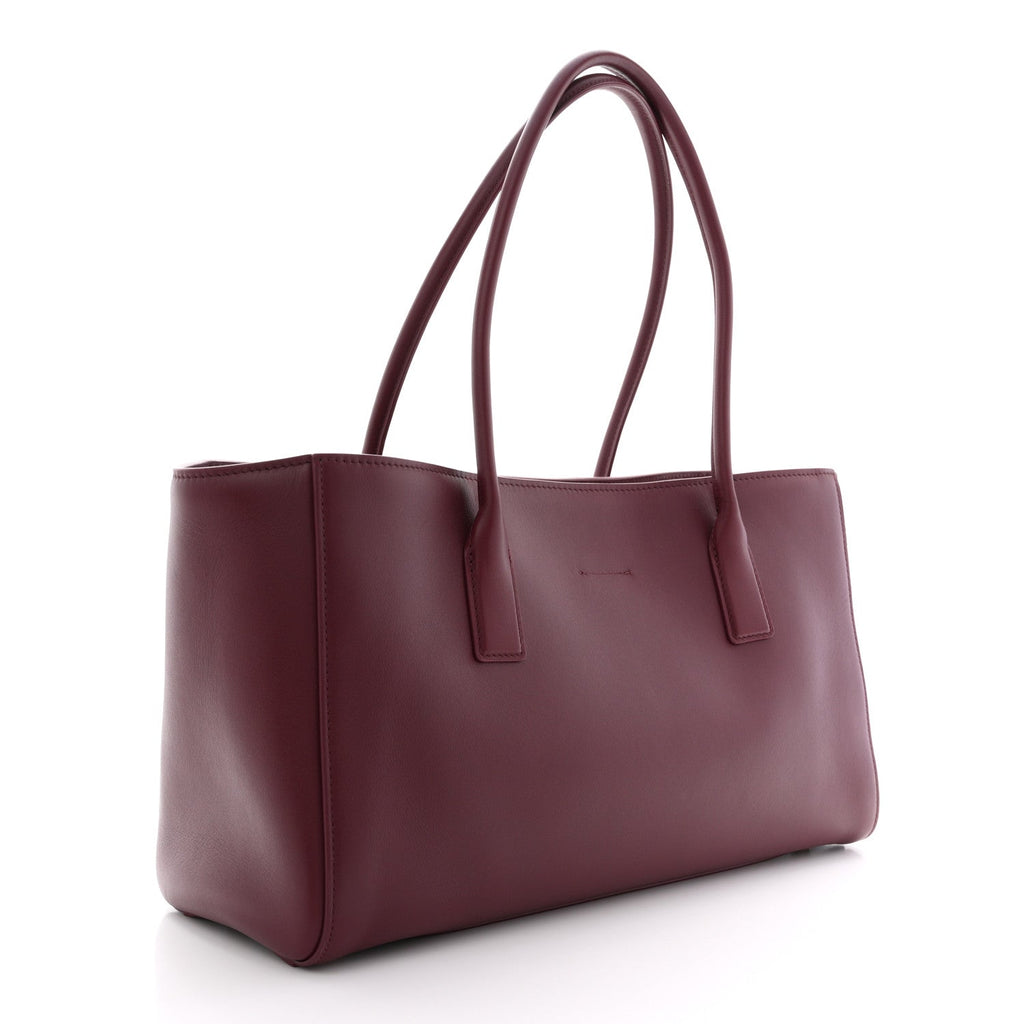 Calfskin Archetype Small Shopping Tote Dark Burgundy
