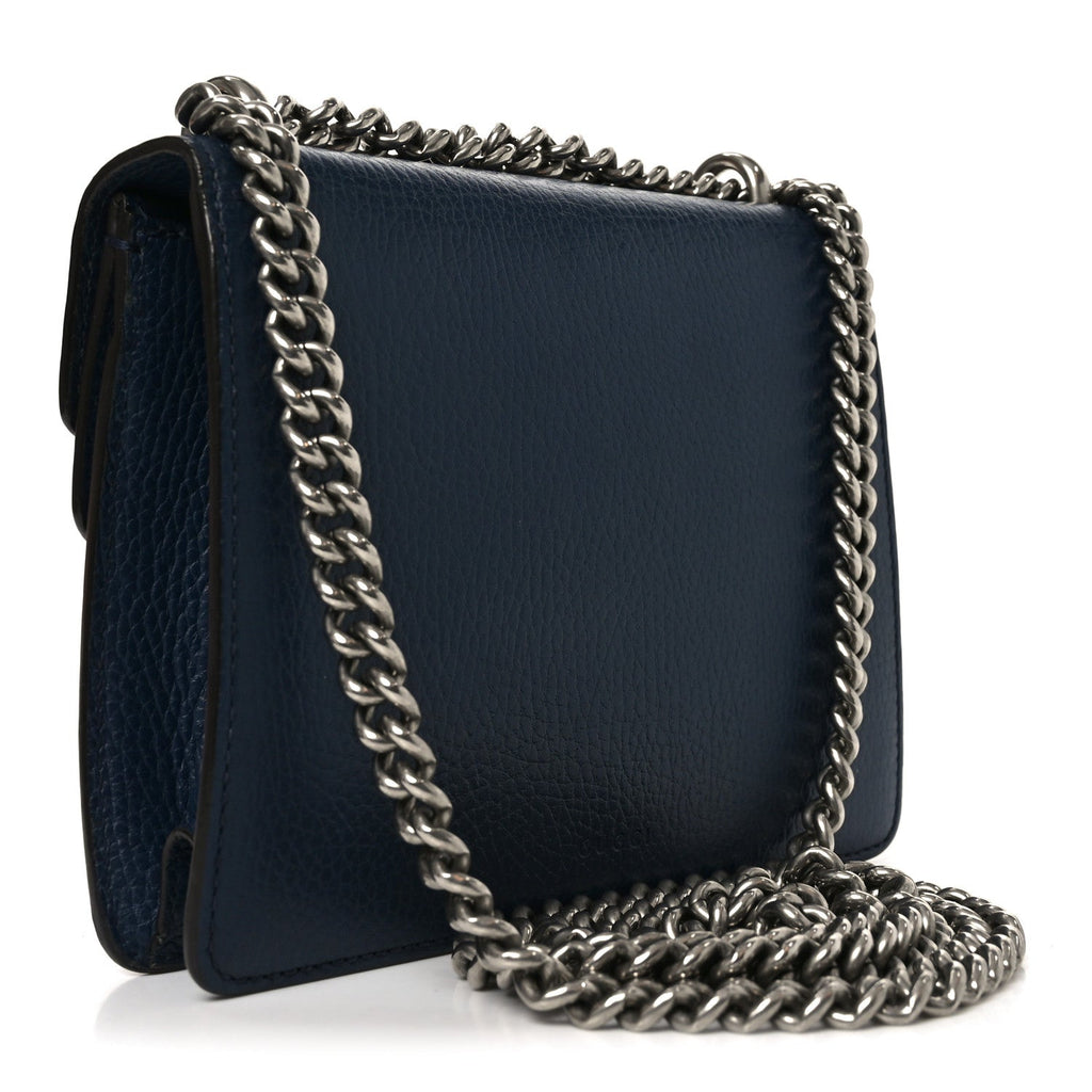 Dollar Calfskin Crystal Mini Dionysus Shoulder Bag Blue Agata Montana Sapphire