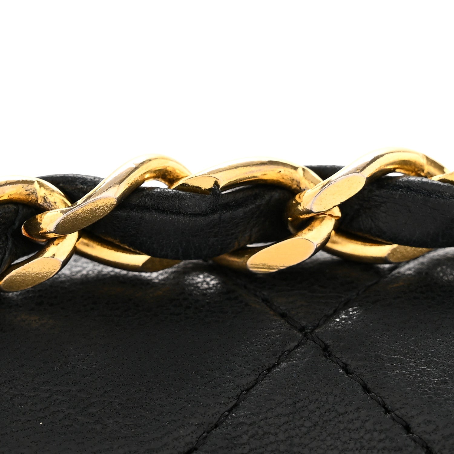Lambskin Quilted Medium Double Flap Black